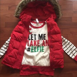 Girl Christmas top & vest bundle